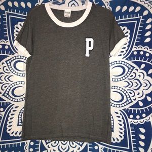 PINK grey short sleeve tee